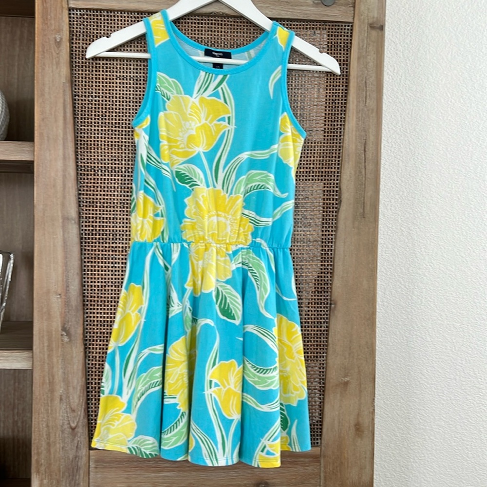 💚BUY 3 for $15💚 💚GAP Baby Blue Yellow Summer Flower print dress size XL